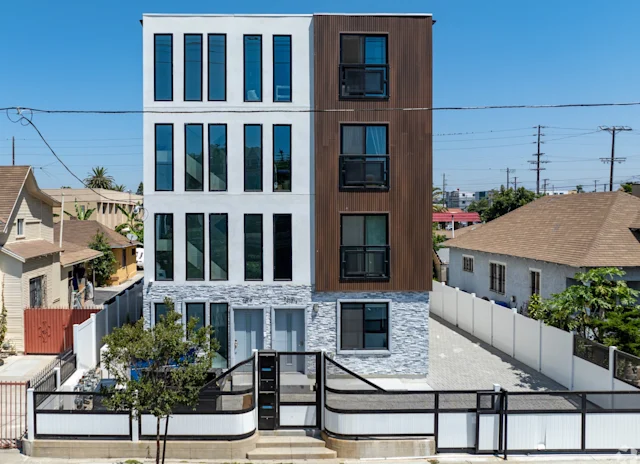 Completed apartment building exterior