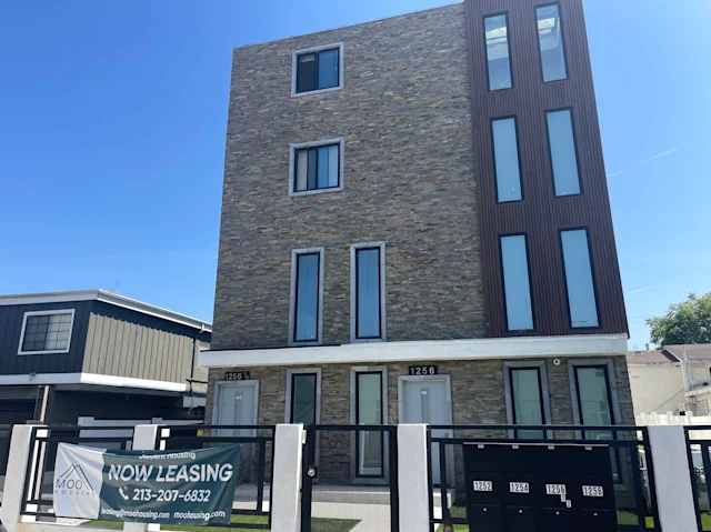 Completed apartment building exterior