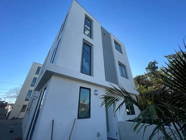 Completed apartment building exterior